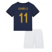Francúzsko Ousmane Dembele #11 Domáci Detský futbalový dres MS 2022 Krátky Rukáv (+ trenírky)